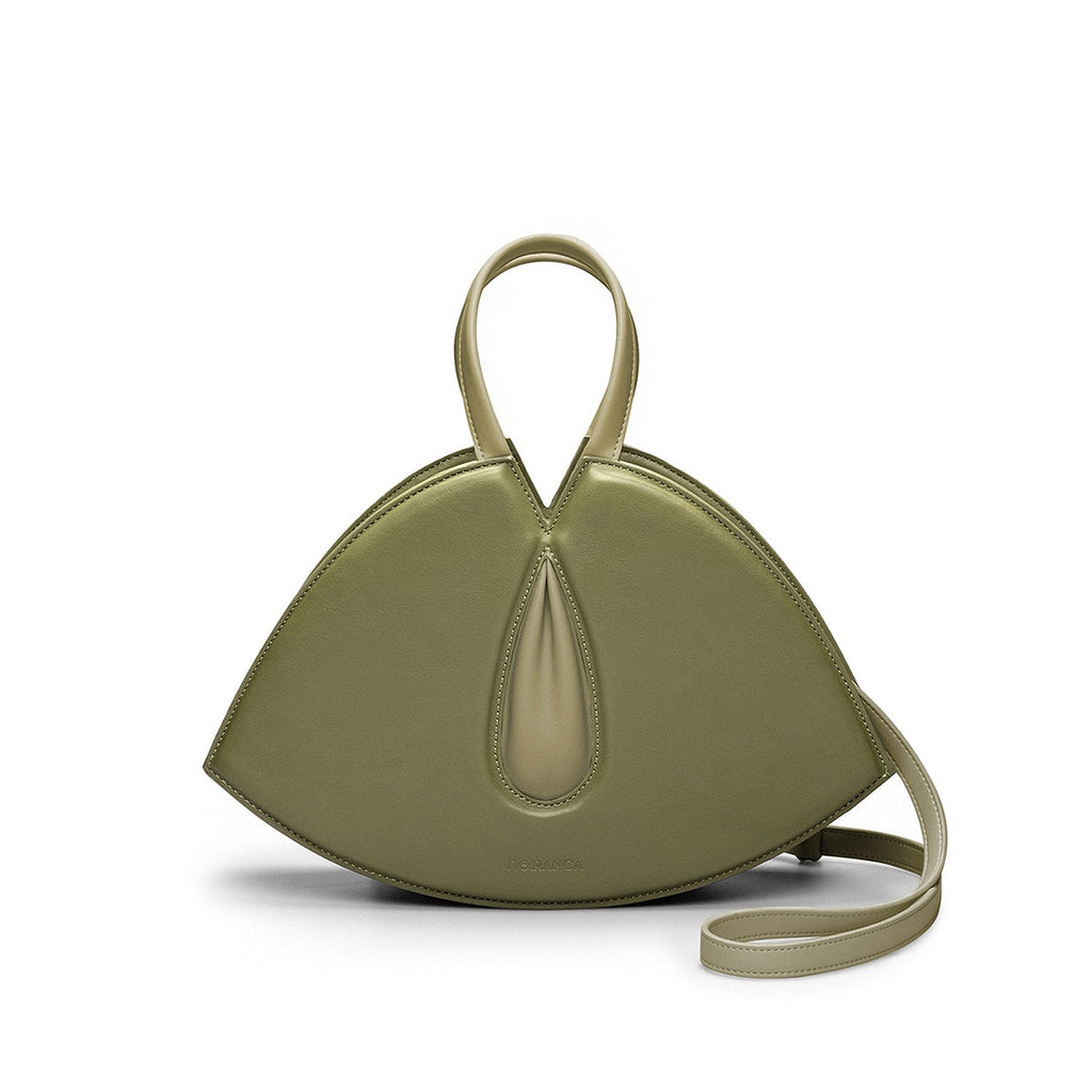 Front angle shot of NOIRANCA handbag Alice in Olive Green