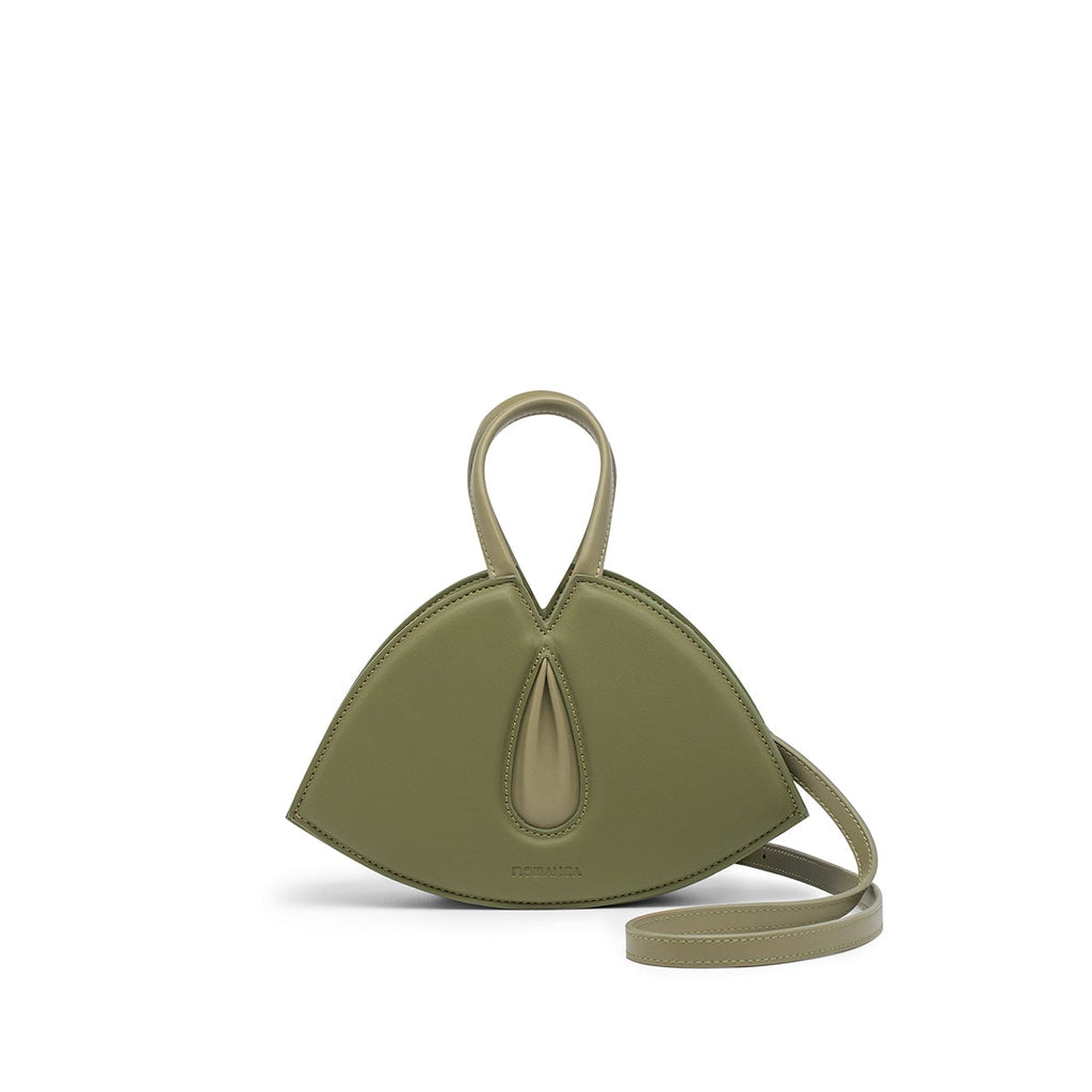 Front angle shot of NOIRANCA handbag Alice Mini in Olive Green